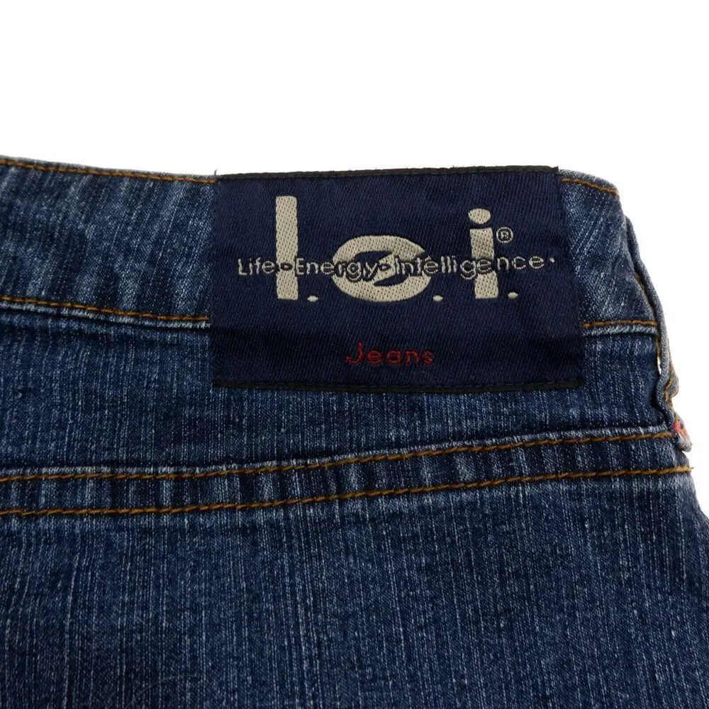 Lei Crop Capri Jeans Size 16 1/2 Girls Cuffed Blue Denim Measures 31 x 21.5